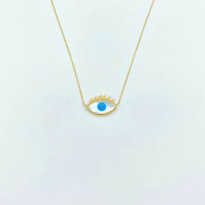 گردنبند طلا 18 عیار زنانه زیبازر طرح چشم کد 60701